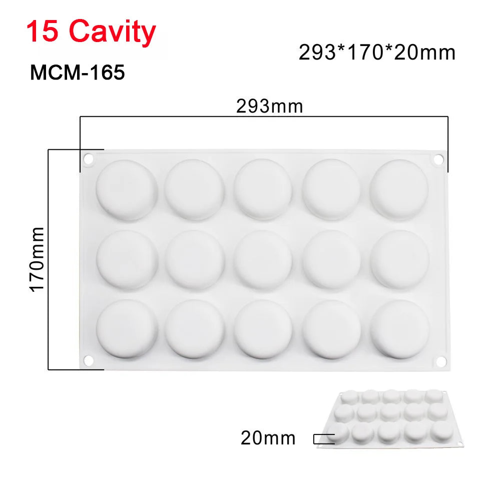 7-Option Flat Round Silicone Cake Molds — DIY Mousse, Chocolate, Dessert, Pudding & Jelly Baking Tools