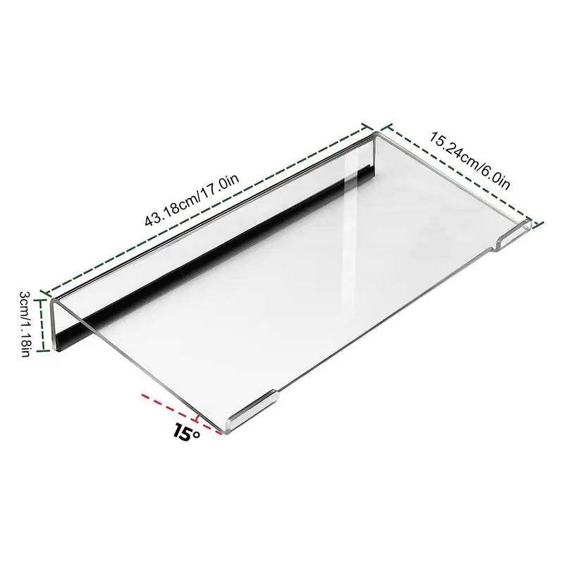 Clear Acrylic Keyboard Display Tray – Tilted Ergonomic Keyboard Riser Stand for PC & Notebook Gaming and Office Setup