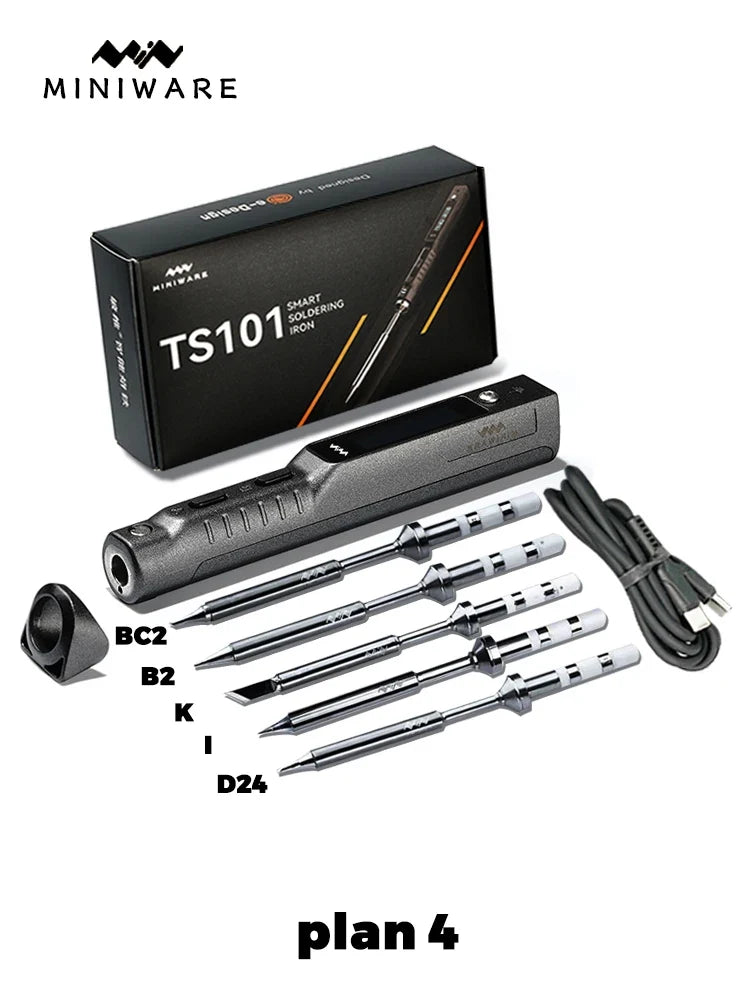 TS101 65W Mini Soldering Iron - Portable Adjustable Temperature LCD with Tip Set Upgrade