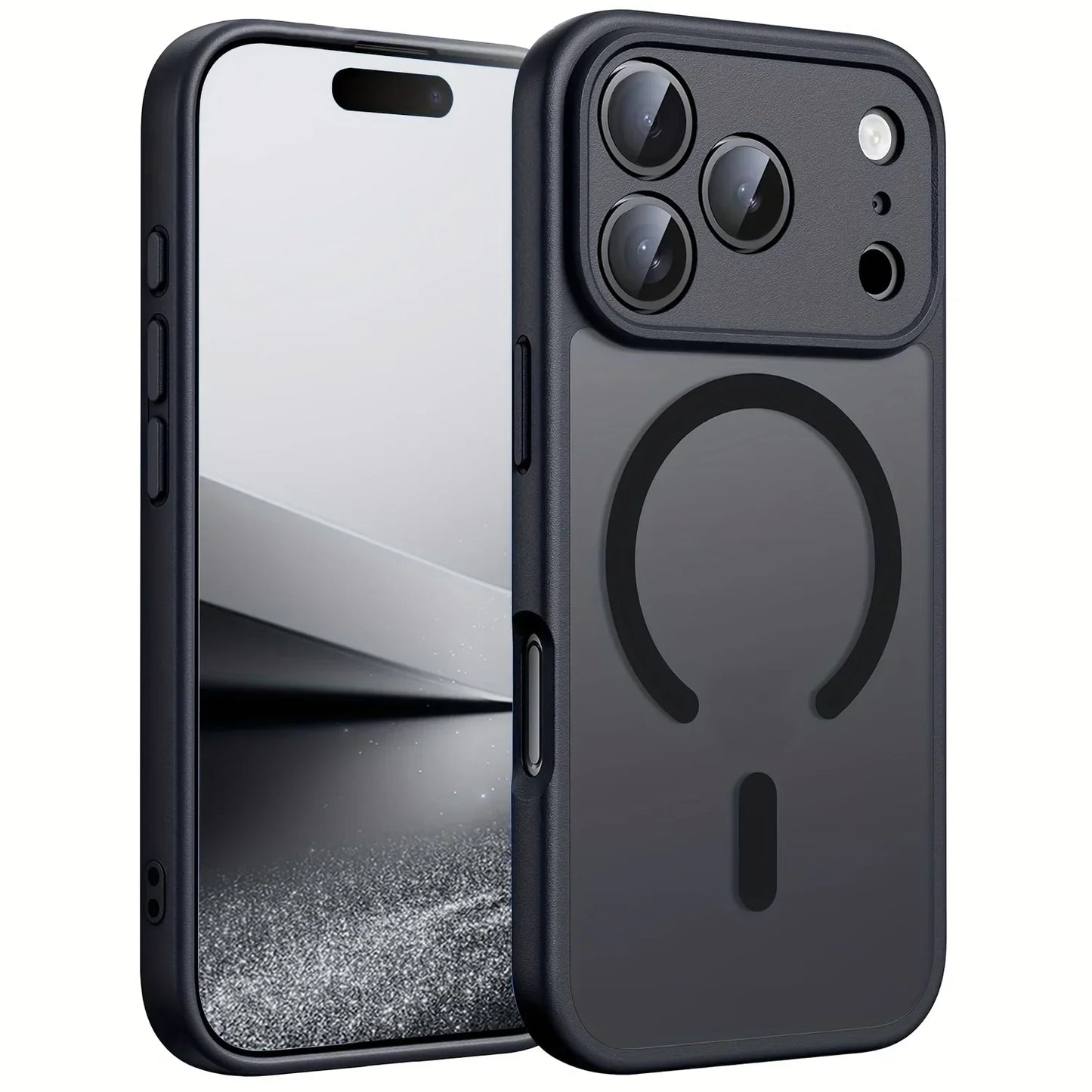 iPhone MagSafe Matte Case - Magnetic Wireless Charging & Camera Lens Protection for iPhone 12-17 Series