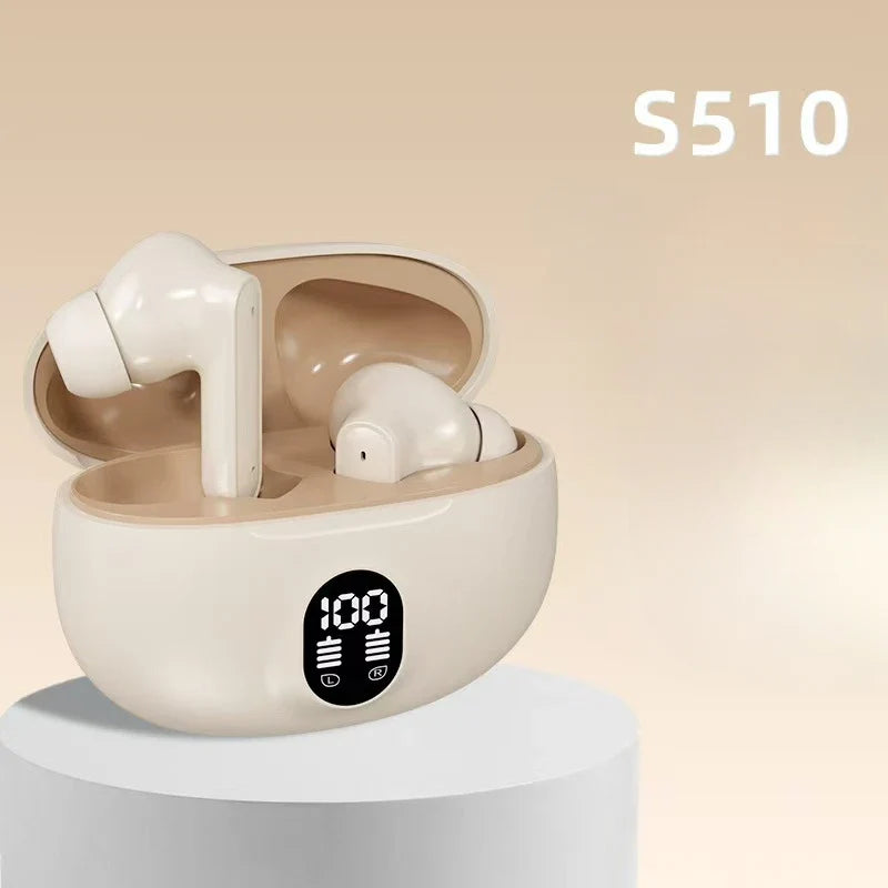S510 TWS Wireless Bluetooth 5.3 Earbuds - LED Digital Display Stereo Headphones for Xiaomi & More