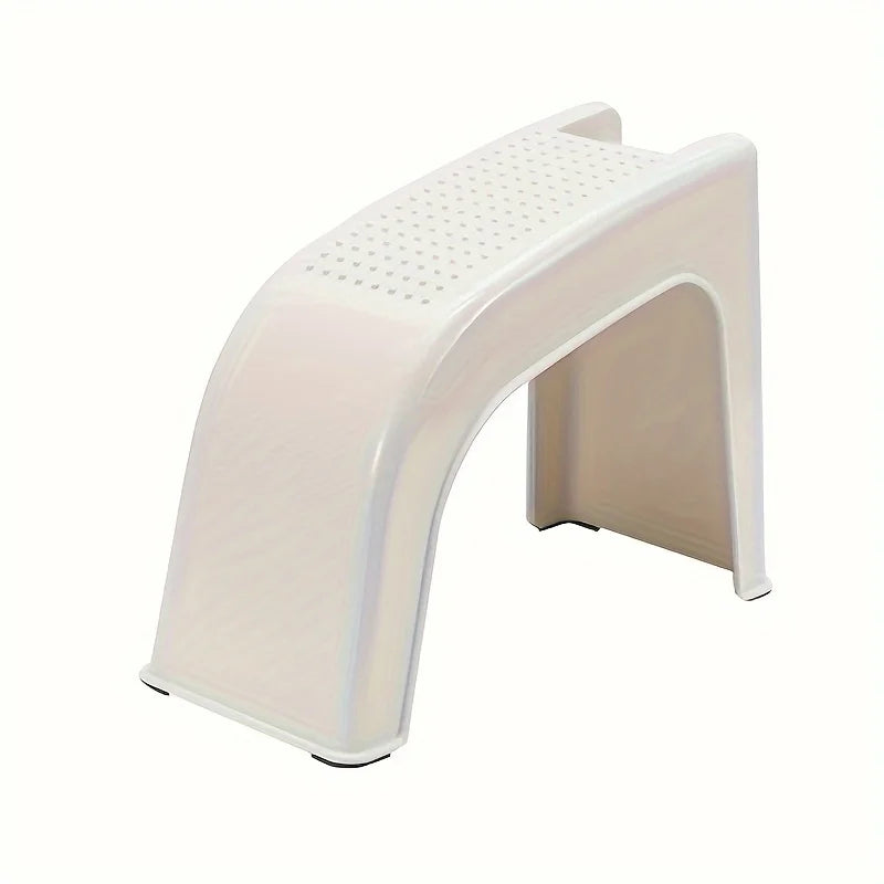 Manicure & Pedicure Foot Stool – Anti-Skid Plastic Stand with Grooves for Toenail, Leg & Shower Foot Support