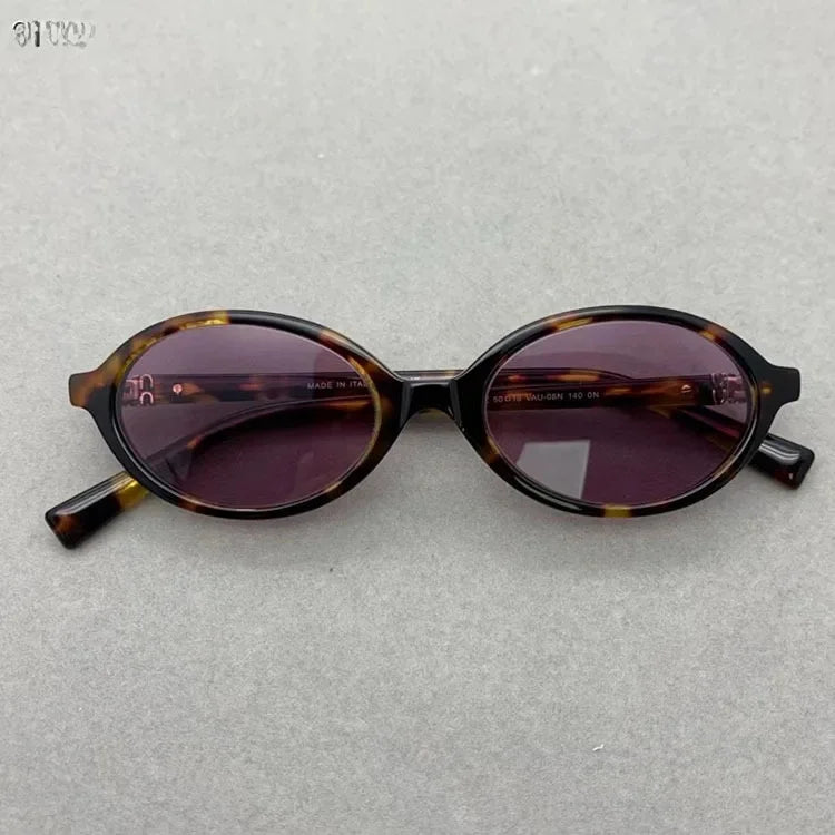 Zhang Yuan Vintage Oval Glasses — English Version Luminous Frame for Men & Women, Fashionable Bookworm Style Eyewear