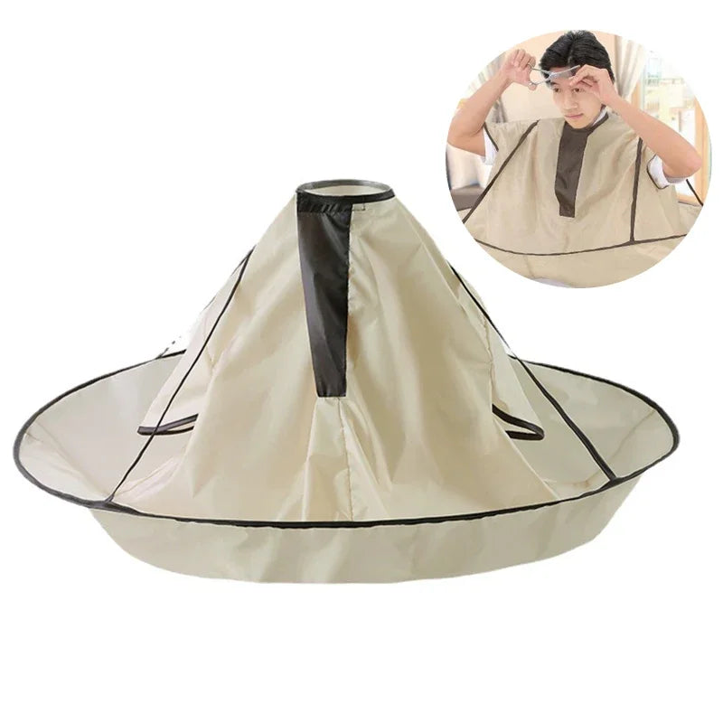 Waterproof Hair Cutting Cape - Foldable Umbrella Style Salon Barber Cover Cloth for Home Hairdressing and Adult Use