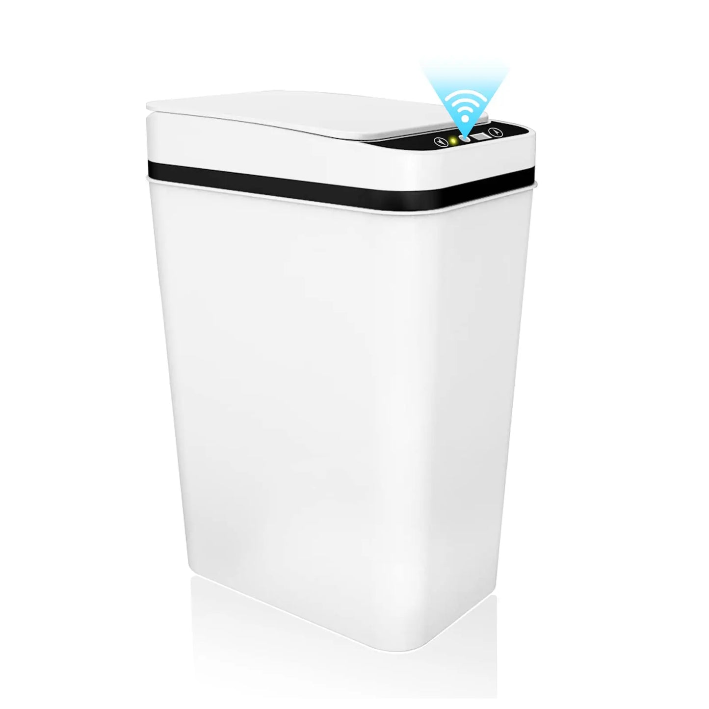 Touchless Automatic Bathroom Trash Can – Slim Motion Sensor Smart Garbage Bin with Lid for Bedroom, Office & Living Room