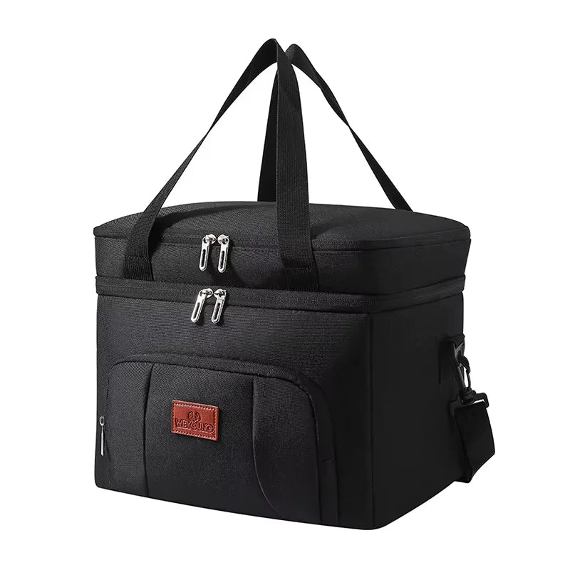 Multifunctional Double-Layer Tote Cooler Bag – Large Capacity Travel and Picnic Lunch Box with Shoulder Strap for Men and Women