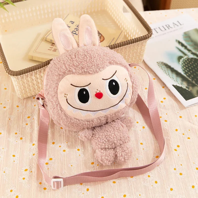 30cm Labubu Cartoon Cute Doll Backpack – Shoulder Crossbody Toy Pouch for Outdoor Travel, Christmas Gift