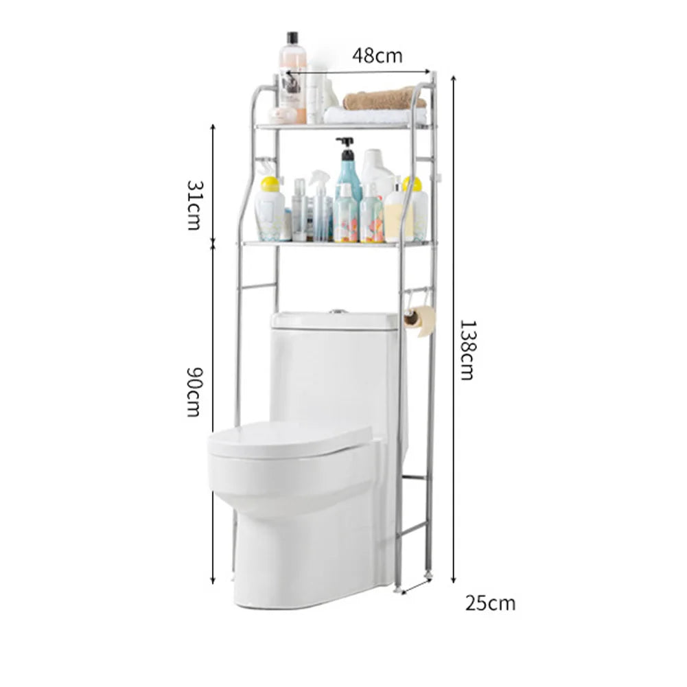 Metal Over-The-Toilet Storage Rack β Bathroom Organizer with Towel Hooks & Toilet Paper Holder