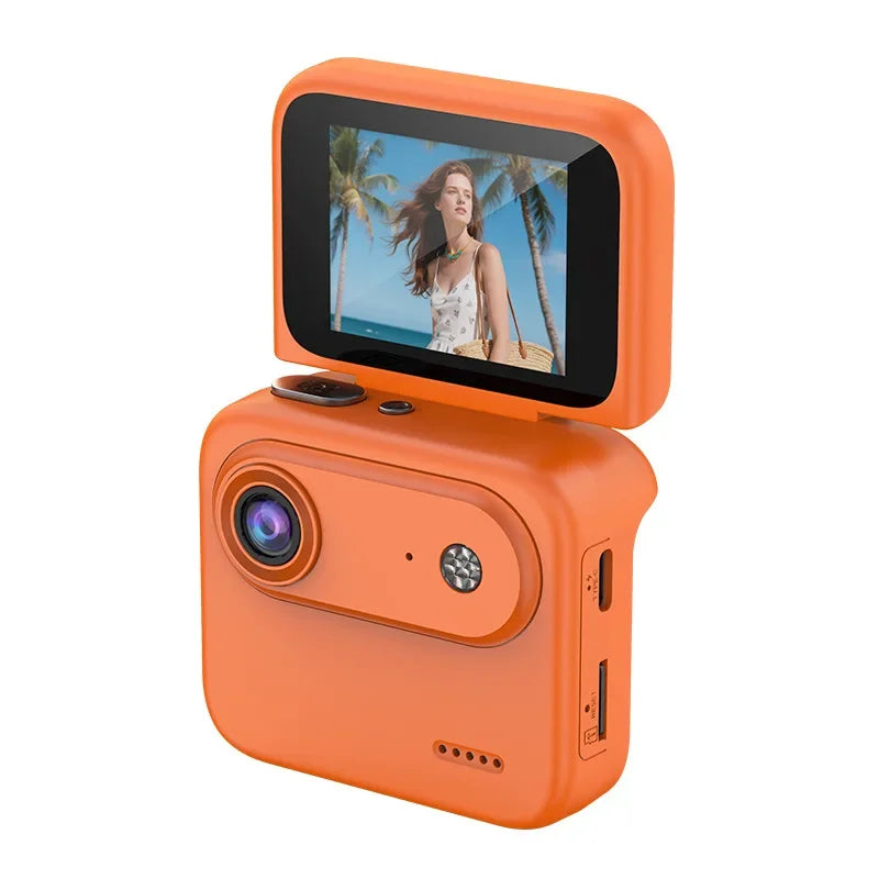 4K Action Camera with Flip Screen - 143° Wide-Angle Anti-Shake Vlog Camera for Outdoor Sports