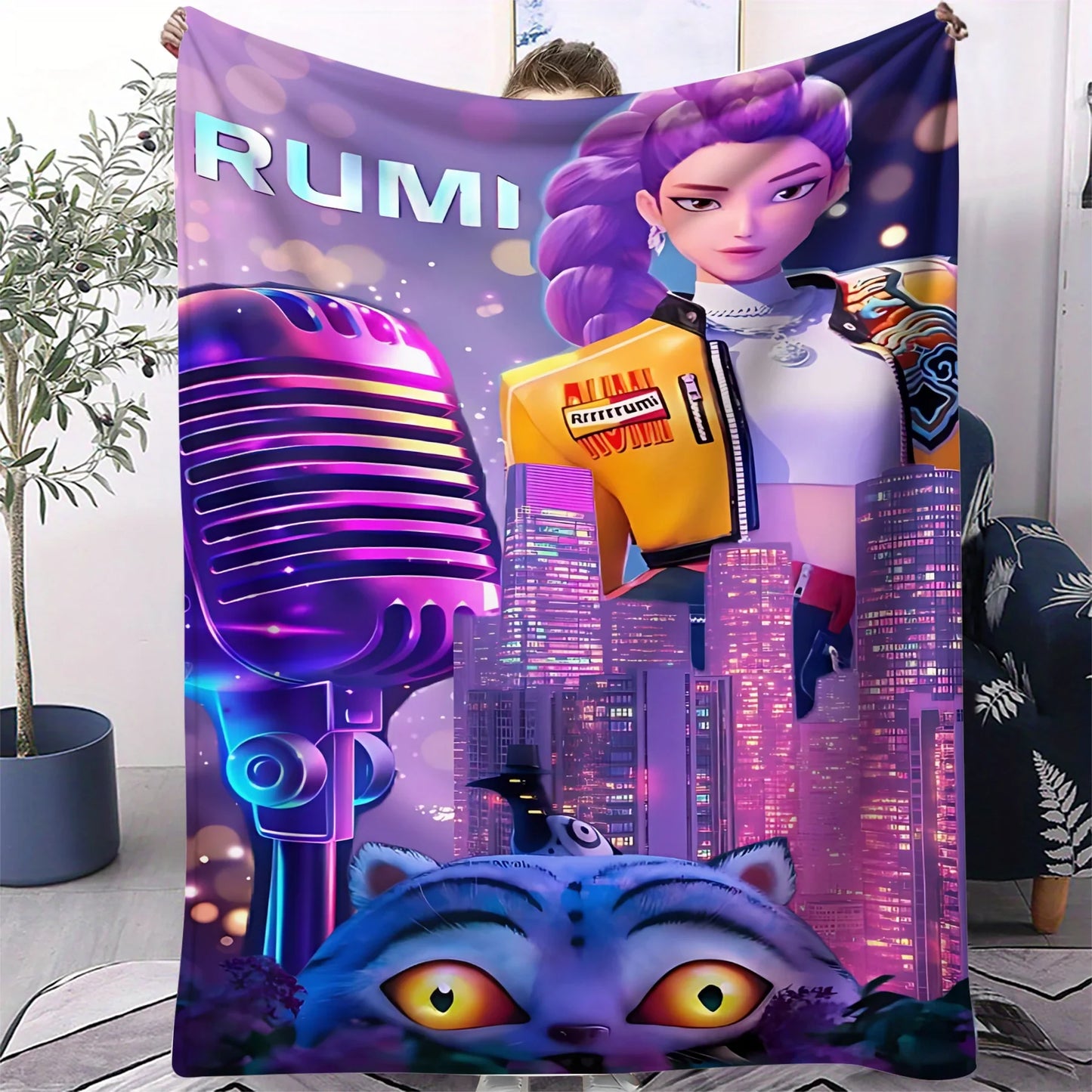 K-Pop Demon Hunter Flannel Blanket — Anime Girl Team Throw — Winter Warm Sofa & Bed Cover Fan Gift