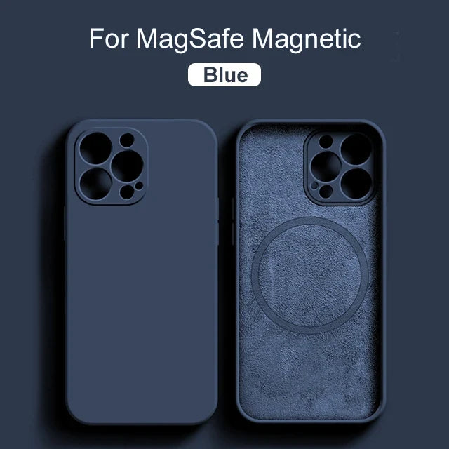 MagSafe Magnetic Silicone Case - Original Wireless Charging Cover for iPhone 15 14 13 12 11 Pro Max Mini X XR XS 8 Plus