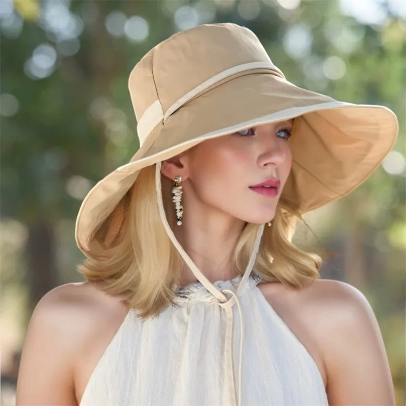 Women’s French Style Sun Hat – Wide Brim Foldable Straw Beach & Travel Hat, Lightweight Summer Fashion