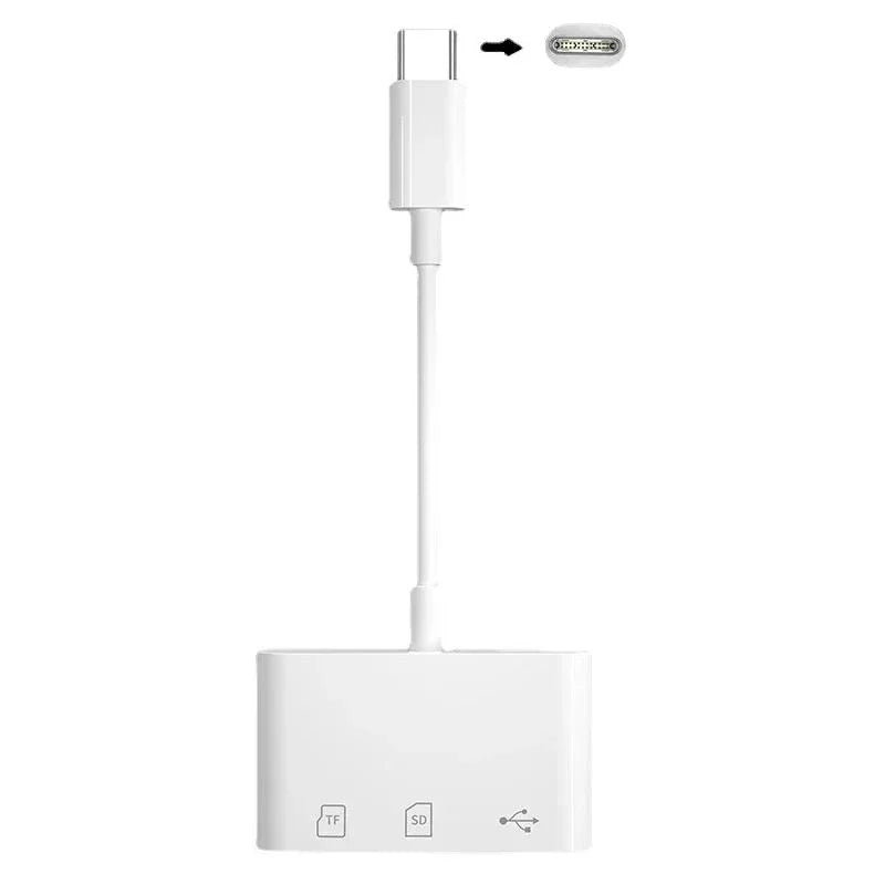 Type-C SD/TF/CF Memory Card Reader OTG Adapter – USB-C Compact Flash Writer for iPad Pro, MacBook, Samsung, Huawei & Xiaomi Devices