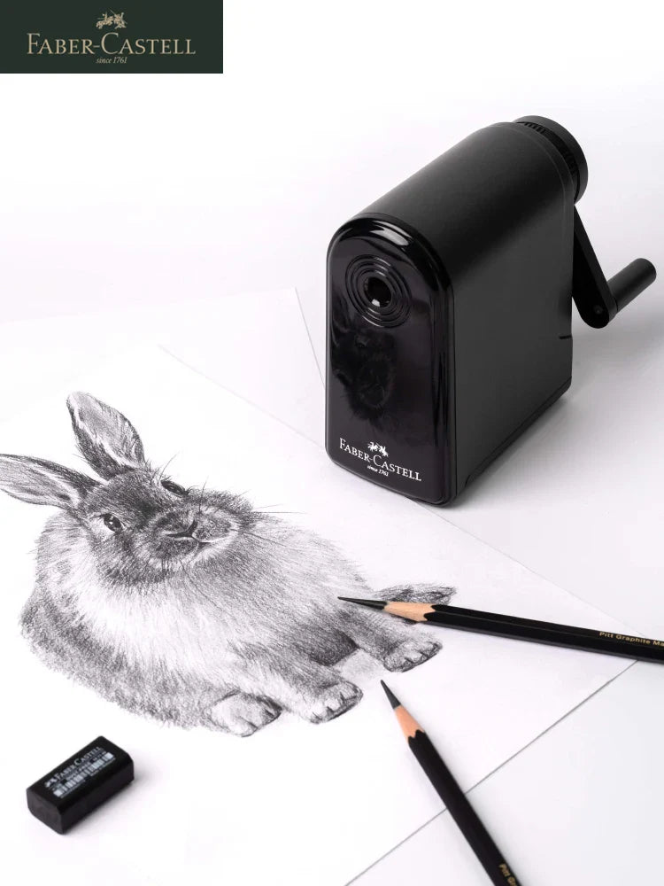Faber Castell Artists Long Point Pencil Sharpener - Manual for Art Charcoal Pencils - Adjustable Points for Drawing & Sketching Pencils