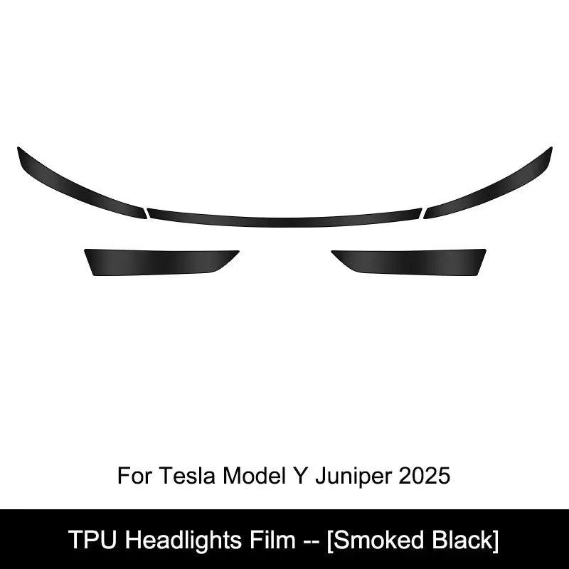 Tesla Model Y 2025 TPU Blackened Headlight & Taillight Protective Film – Juniper Color Changing Film