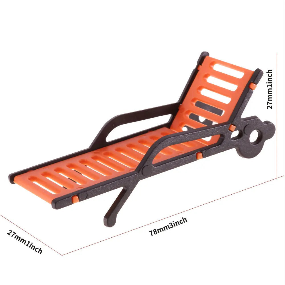 5PCS Miniature Park & Beach Lounge Chairs – 1:30–1:150 Scale Diorama Outdoor Garden Deck Chair Models