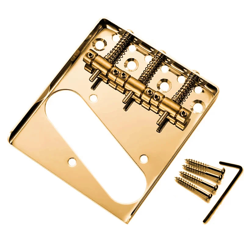 Pro Telecaster TL Bridge Upgrade — 6-Point Brass Saddles with Ashtray Design, CNC Aluminum Base for Vintage Tone Enhancement
