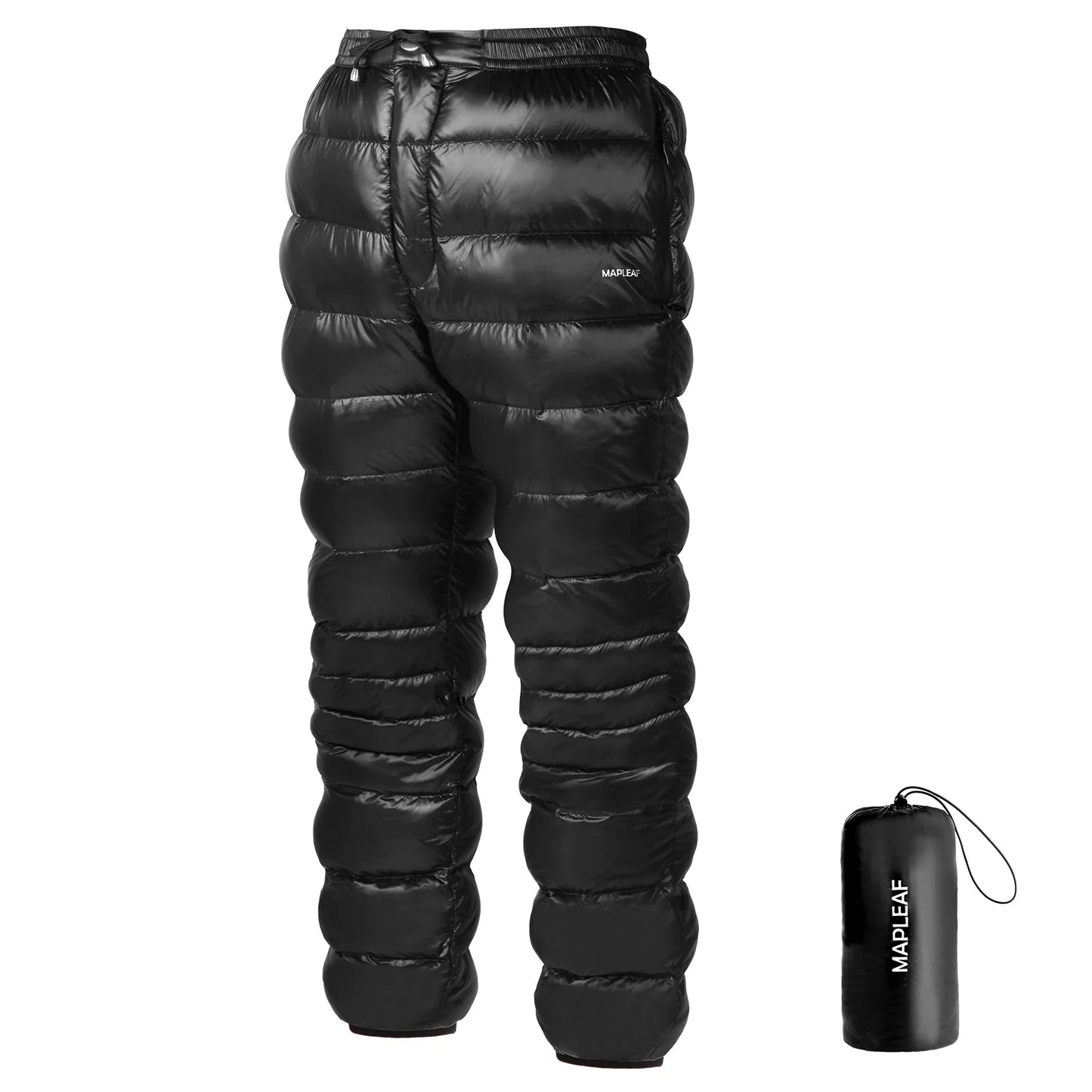 MAPLELEAF Ultralight Down Pants – 800FP Warm Winter Ski, Snow, Windproof & Waterproof Trousers for Camping & Hiking