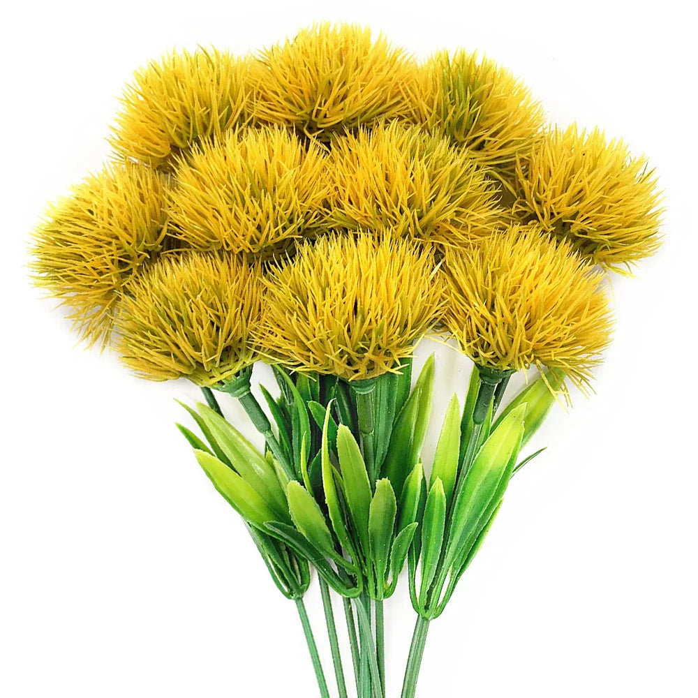 10PCS Artificial Dandelion Flower Bouquet – Mixed Plastic Fake Flowers for Wedding, Home, Party & DIY Table Decoration
