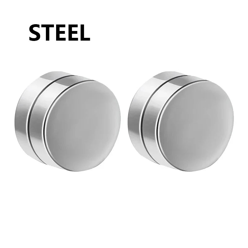 Non-Piercing Magnetic Ear Clips - Round Circle Fake Earrings for Men & Women Fashion Jewelry