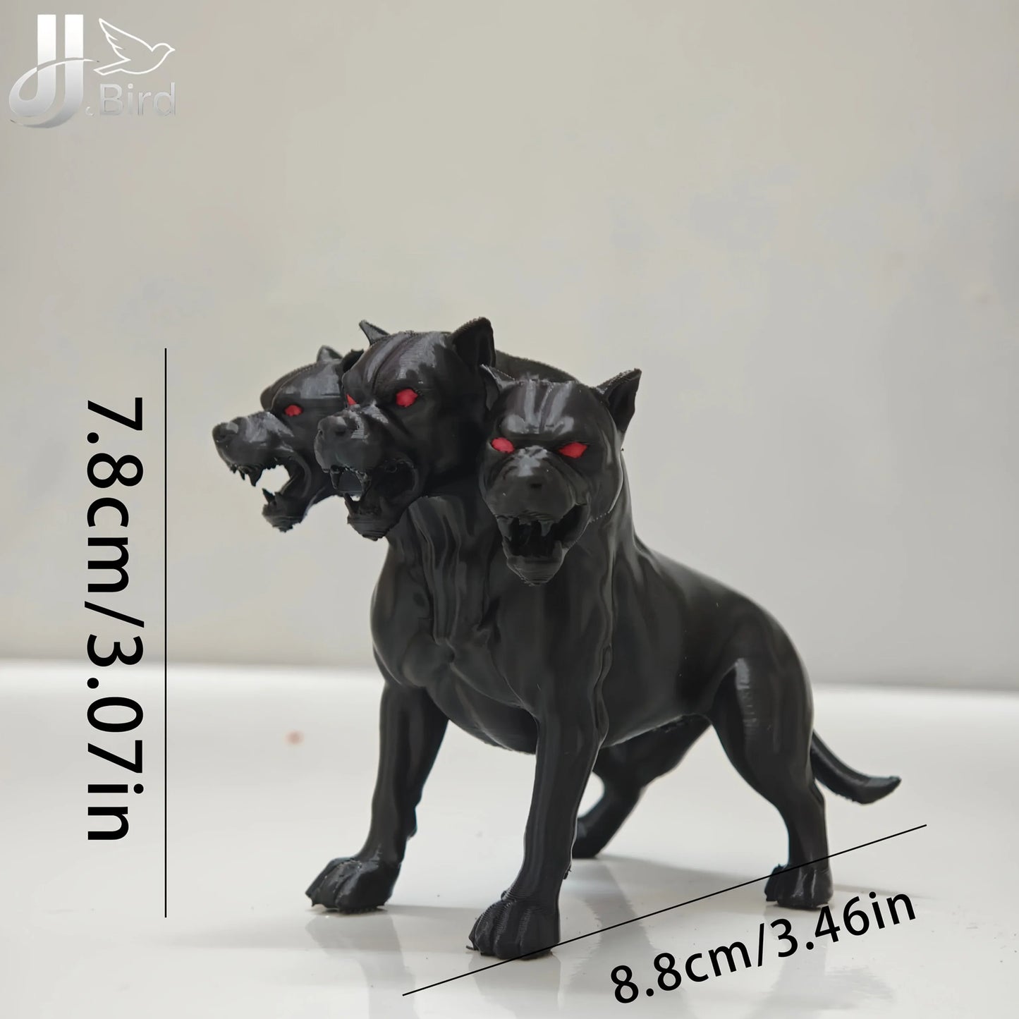 Gothic Three-Headed Dog Statue — Scary Black Ornament for Halloween & Thanksgiving, Indoor/Outdoor Decoration
