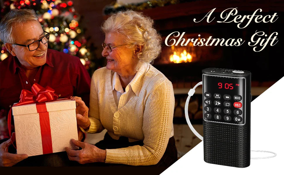 Mini Portable Pocket FM Radio – Handheld MP3 Walkman with Recorder & Rechargeable Battery