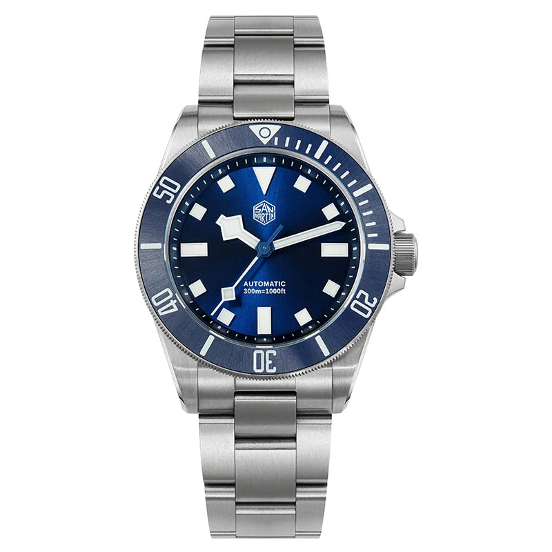 San Martin SN0121T Titanium Diving Watch – NH35 Automatic Movement, Grade 2 Titanium, 120-Click Bezel, 300M Waterproof Wristwatch
