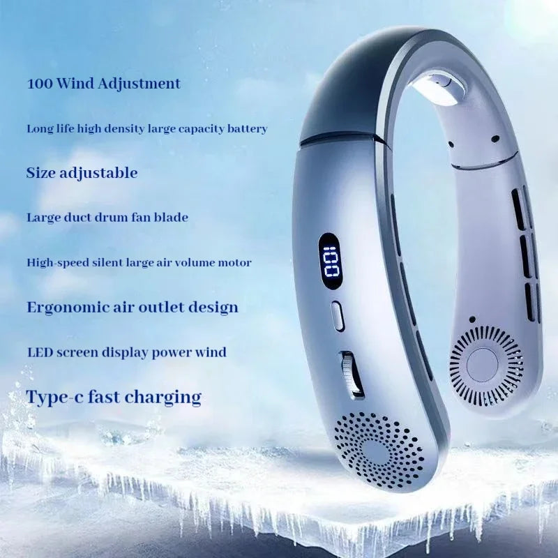 Wearable Neck Fan - 5-Speed Low Noise Hands-Free Cooling Fan for Indoor & Outdoor Sports