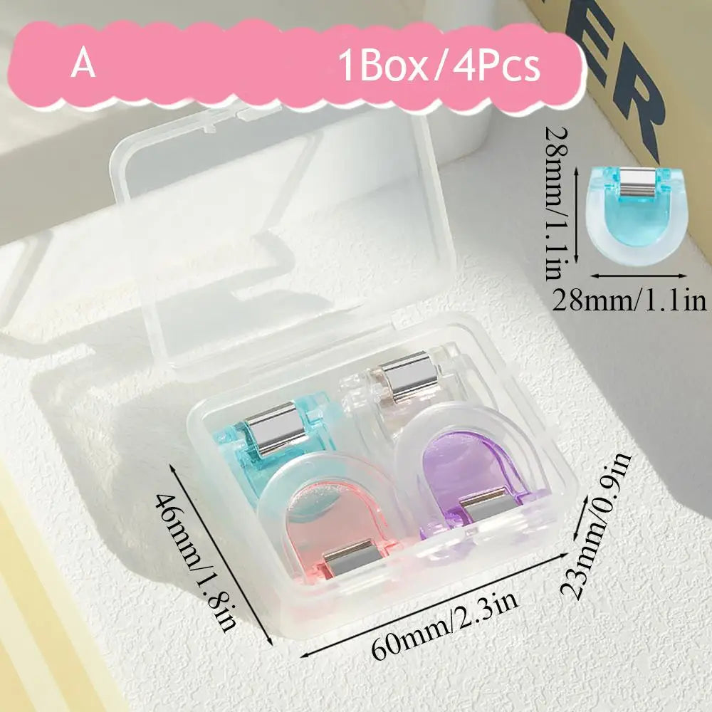 4PCS Multifunctional Mini Page Holder Clips – Multicolor Transparent Paper Clips for Memos, Files, Indexes & Magazines