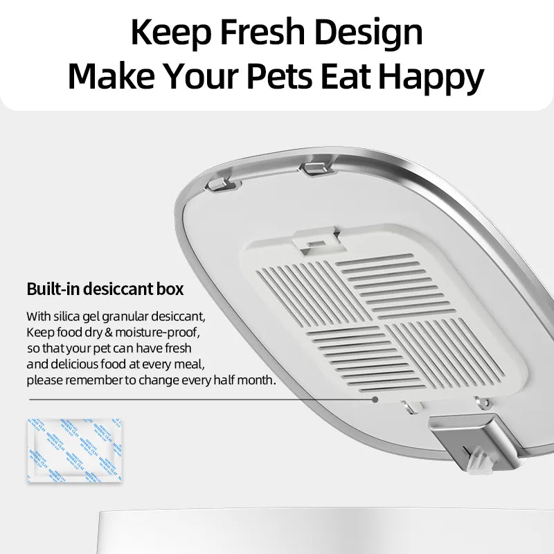 ROJECO 4L Automatic Pet Feeder - Button Version, Smart Control Auto Cat & Dog Food Dispenser, Ideal for Dry Food, Accessories Included