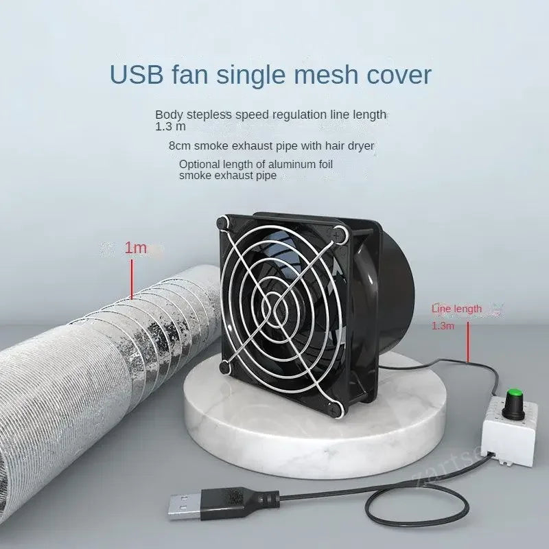 USB Adjustable Speed Solder Smoke Absorber – ESD Fume Extractor with 1M Pipe Ventilation Fan