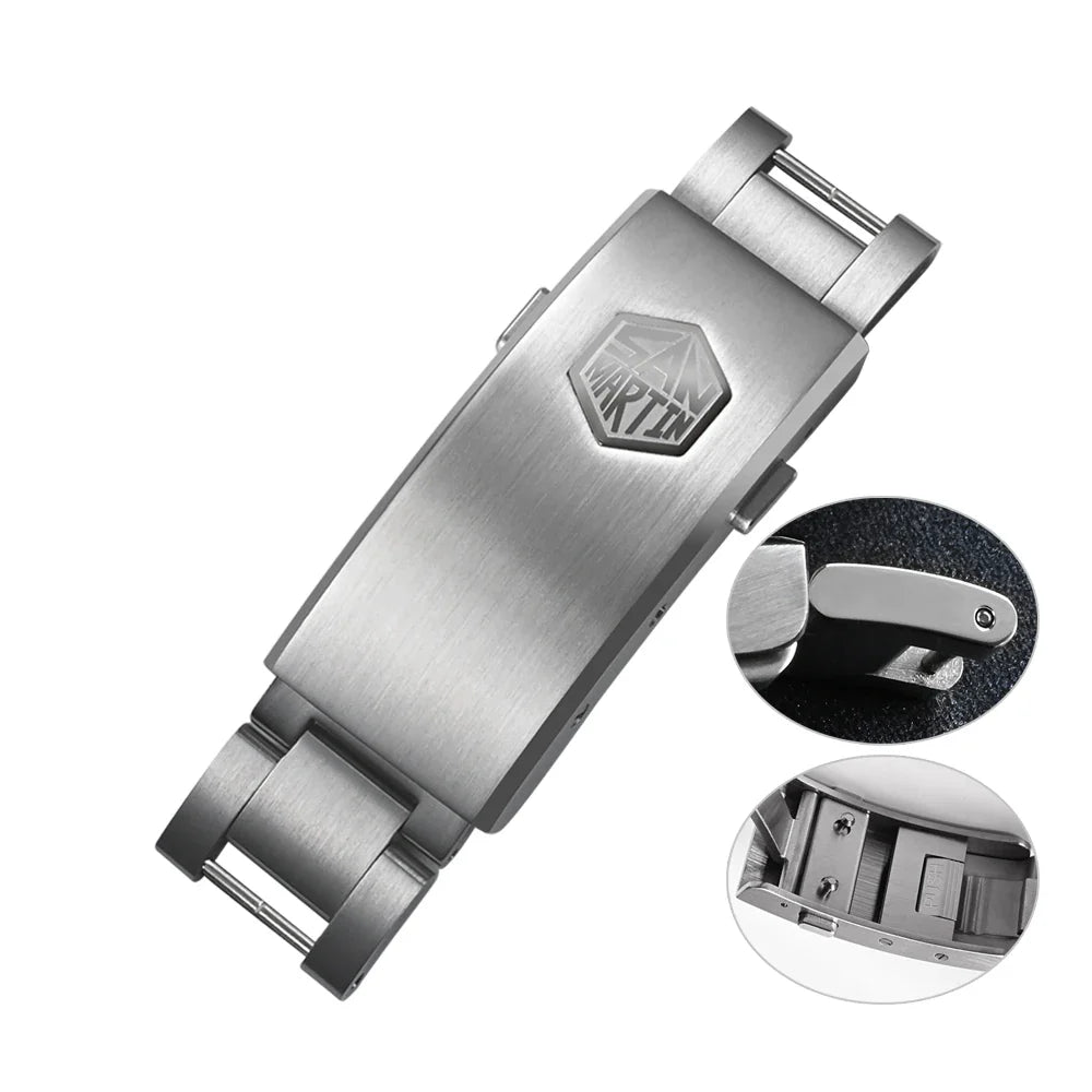 San Martin Fly Adjustable Clasp — 16mm Watch Bracelet Buckle Folding Clasp (Non-Universal)