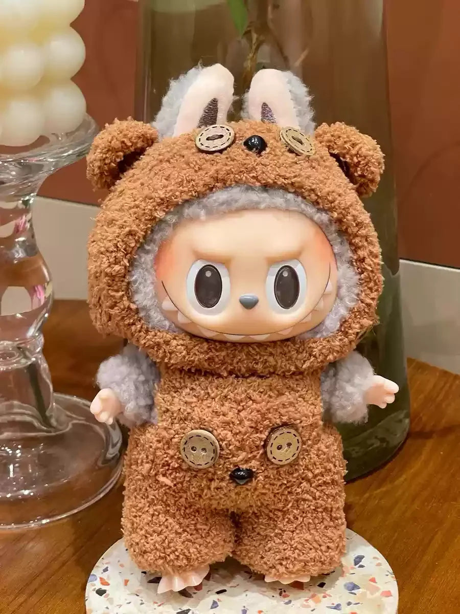 Labubu 17cm Heartbeat Macaron Monkey Toy – Stand-Up Dress-Up Jacket & Pants Suit