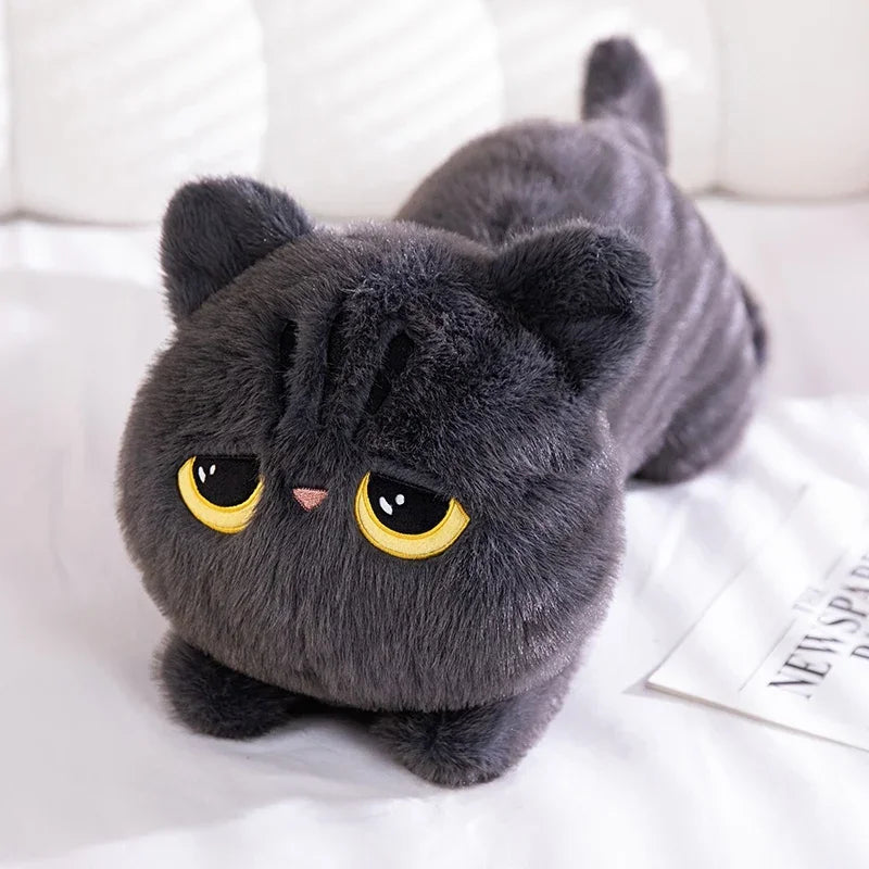 Cute Cat Lying Plush Doll Pillow – Kawaii Cartoon Stuffed Toy for Home, Office & Valentine’s Day Gift