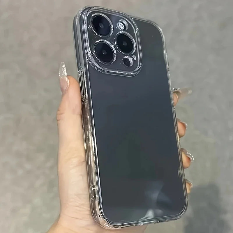 3PCS Clear Transparent Phone Case Set – Simple Shockproof Back Cover for iPhone 11, 12, 13, 14, 14 Plus, 15, 15 Plus & 16 Pro Max