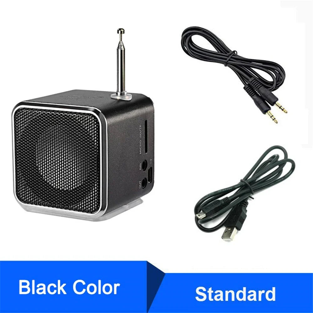 TD-V26 Portable Digital FM Radio & Wireless Speaker — Mini Stereo Receiver with LCD Display, SD/TF Card Support