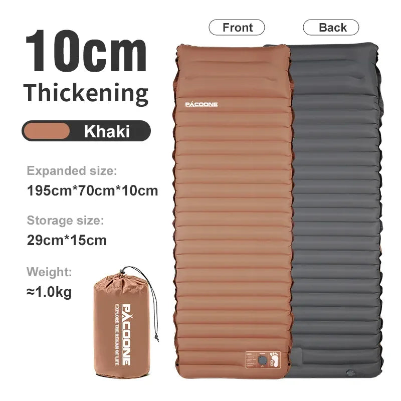 Thick Ultralight Self-Inflating Camping Mattress - Outdoor Air Mattress with Built-In Pump for Travel, Hiking, Fishing