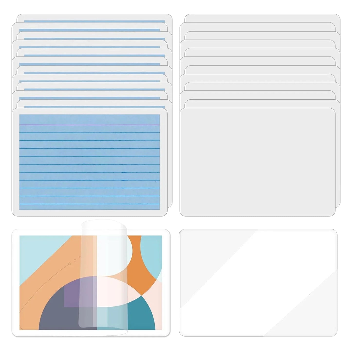 100 Pack Clear Thermal Laminating Sheets — 2.6x3.7 Inch 60Mic Waterproof Film for Business Cards & Office Use