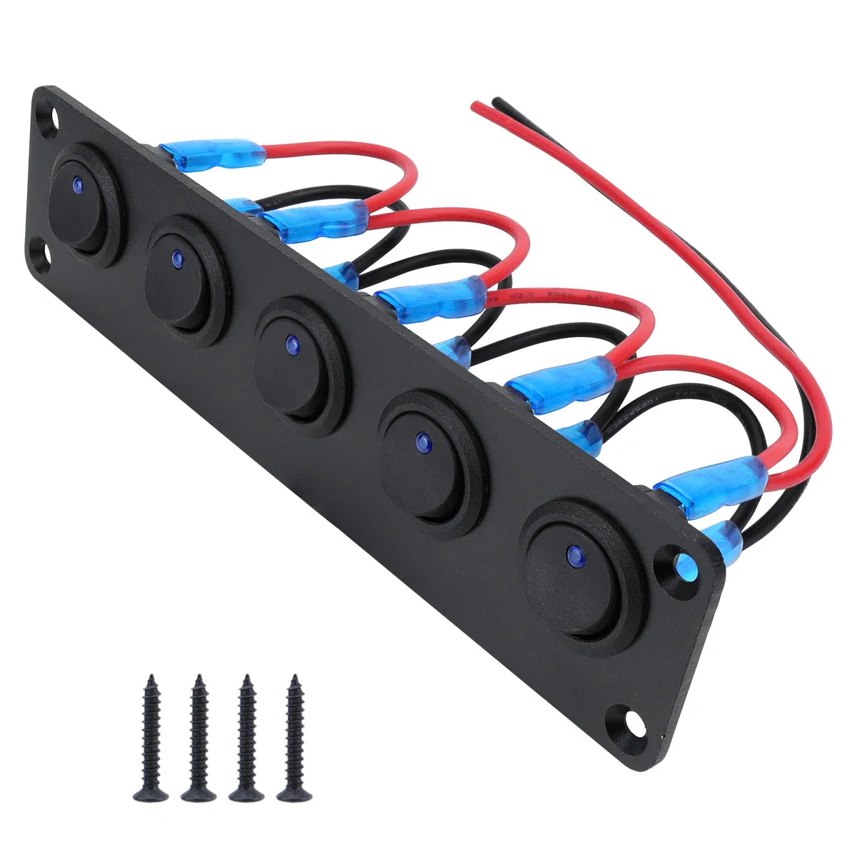 20A Blue Circular Joystick Switch Panel – 3-Pin Waterproof 12V for Cars, Trucks, Boats, RVs, Yachts