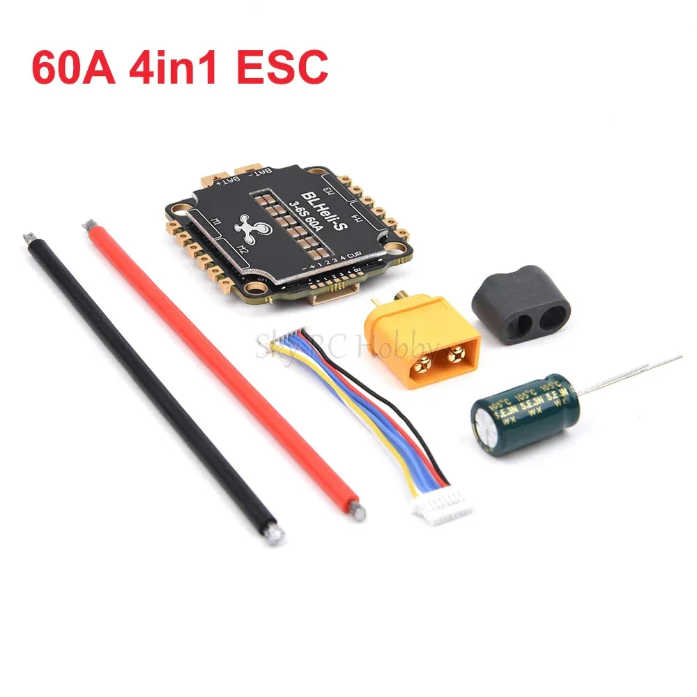 F405 F7 F722 Flight Controller & 60A 4in1 BLheli_S ESC Stack – 30.5x30.5mm for RC FPV Racing Drones
