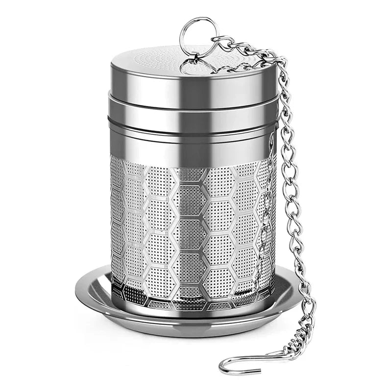 Stainless Steel Tea Infuser β Extra Fine Mesh Strainer for Loose Tea with Extended Chain Hook