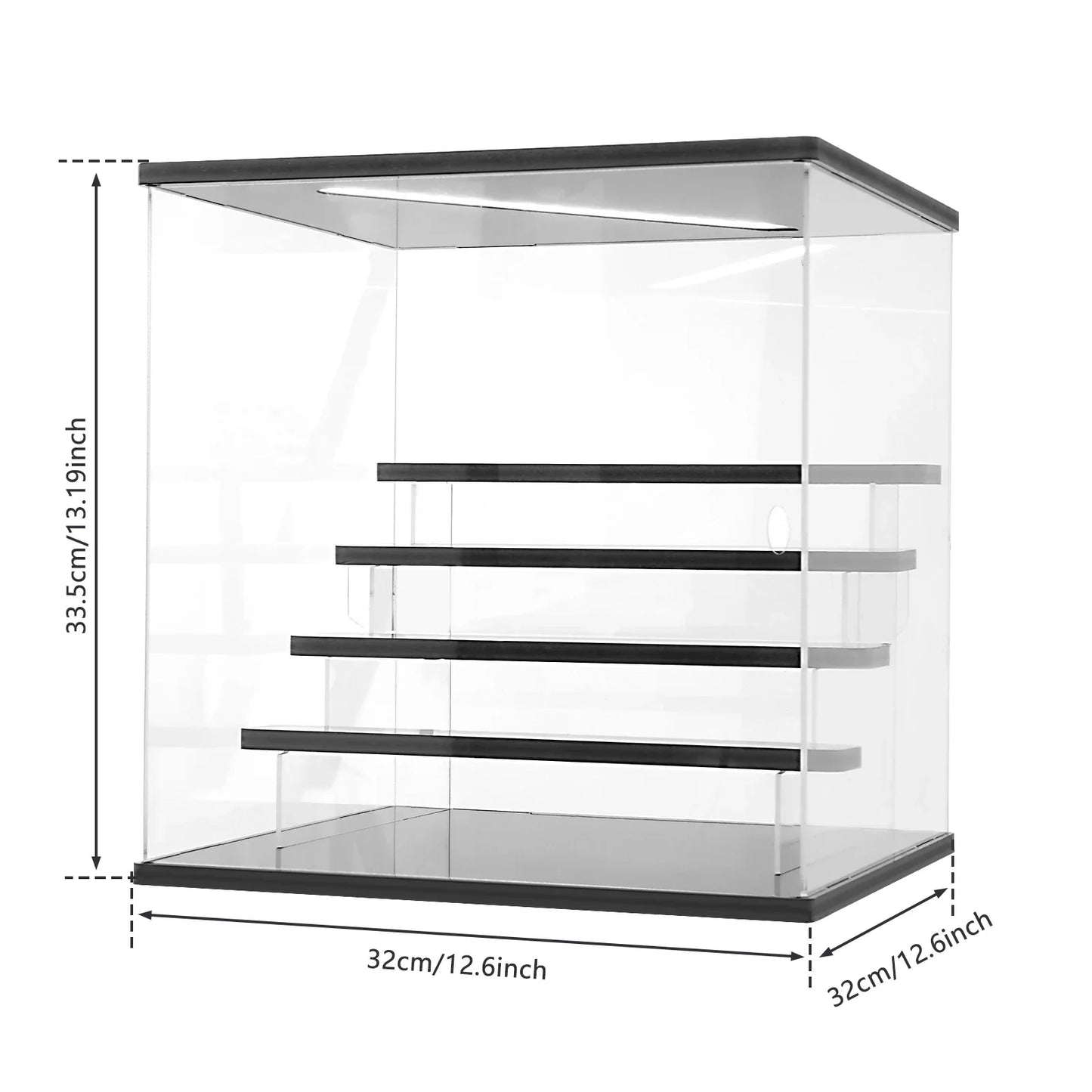 3/5 Layer Acrylic Display Case - LED Light Dustproof Organizer for Figurines Toys Blind Box Dolls Action Figures