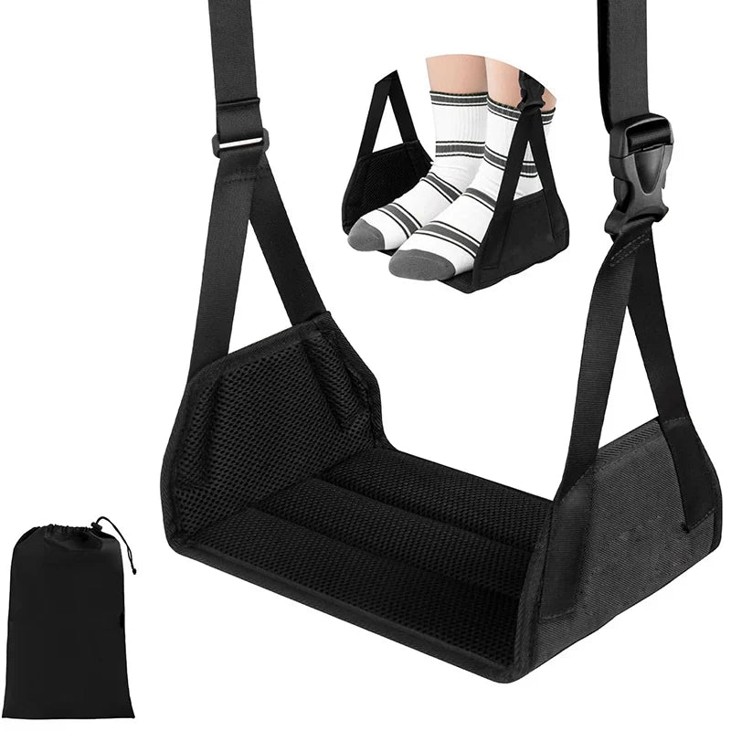 Newest Adjustable Foot Hammock β Portable Foot Rest for Airplane, Desk, Travel & Office