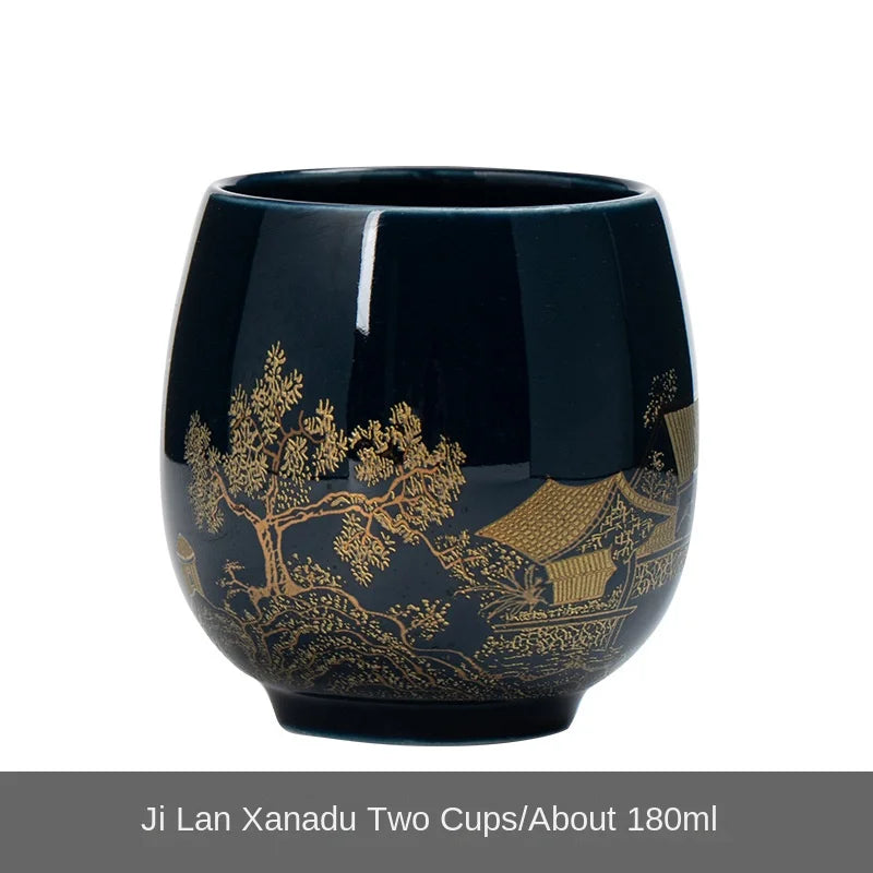 180ml Japanese-Style Ceramic Tea Mug β Large Single Teacup for Home Tea Set or Master Use