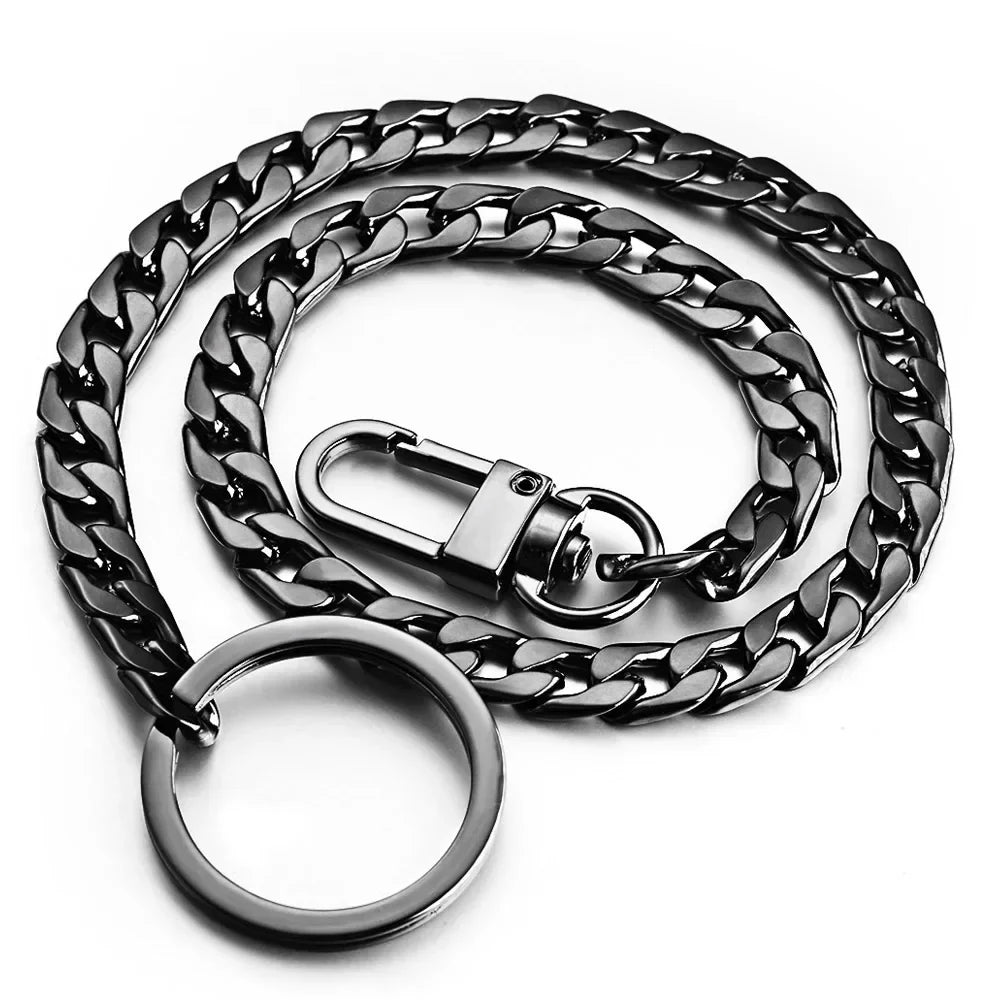40cm Metal Key Chains – Wallet & Belt Chain for Hipster Pants, Hip Hop, Rock, Punk Street Style, Anti-Lost Keyring for Men (K404)