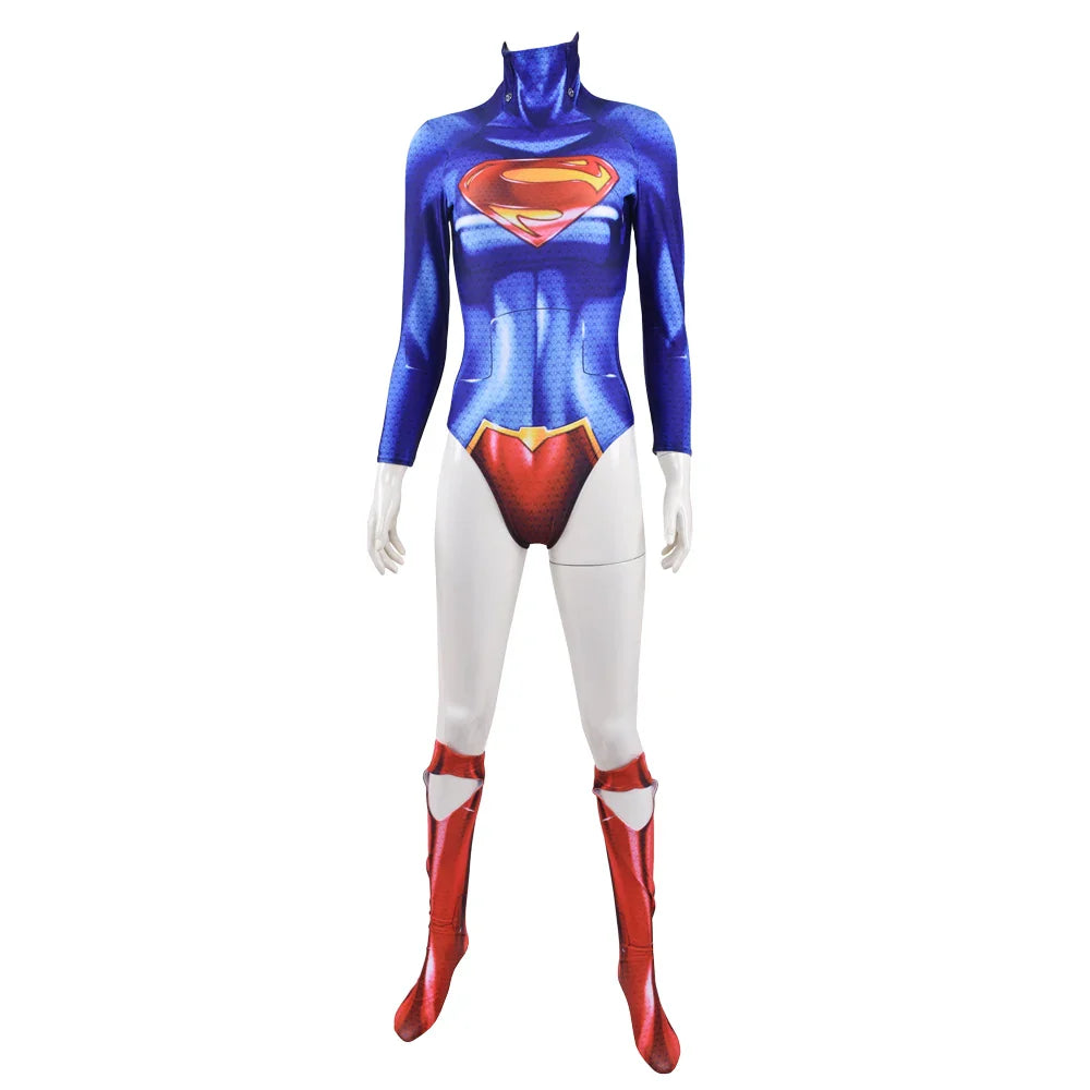 Adults Man of Steel Cosplay Costume – Superhero Zentai Bodysuit for Halloween and Party
