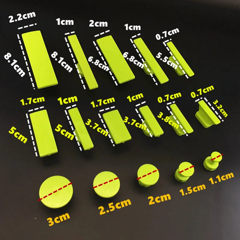16/32pcs Paintless Car Dent Repair Pulling Tabs – Auto Body Damage Removal Kit Compatible with T-Bar Slide Hammer, Metal Surface Dent Fixing Tools, Car Body Repair Accessories