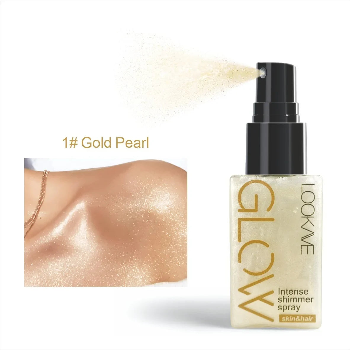 Shimmer Oil Spray – Waterproof Long-Lasting Gold & Bronze Body and Face Highlighter for Brightening & Contouring