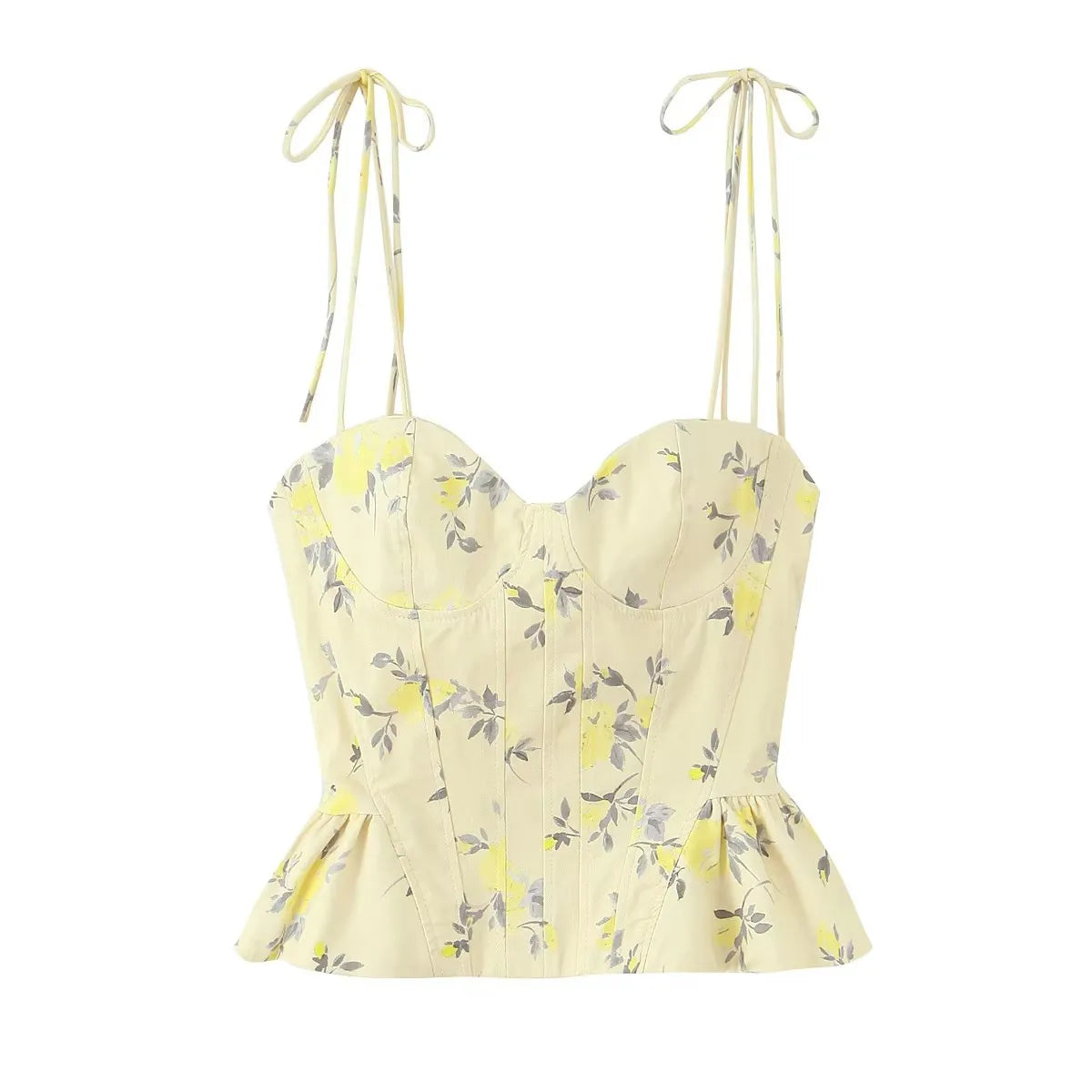 Women’s Chic Corset Backless Cami Top – Floral Print Sexy Summer Party Crop Top, Elegant 2026 Fashion Nightwear