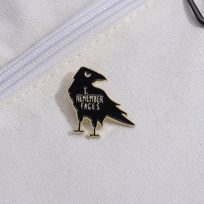Black Raven Alloy Enamel Pin – Animal Metal Brooch for Clothes, Lapel & Accessories